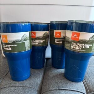 Ozark Trail Blue Insulated 30oz stainless steel Tumbler 4ct